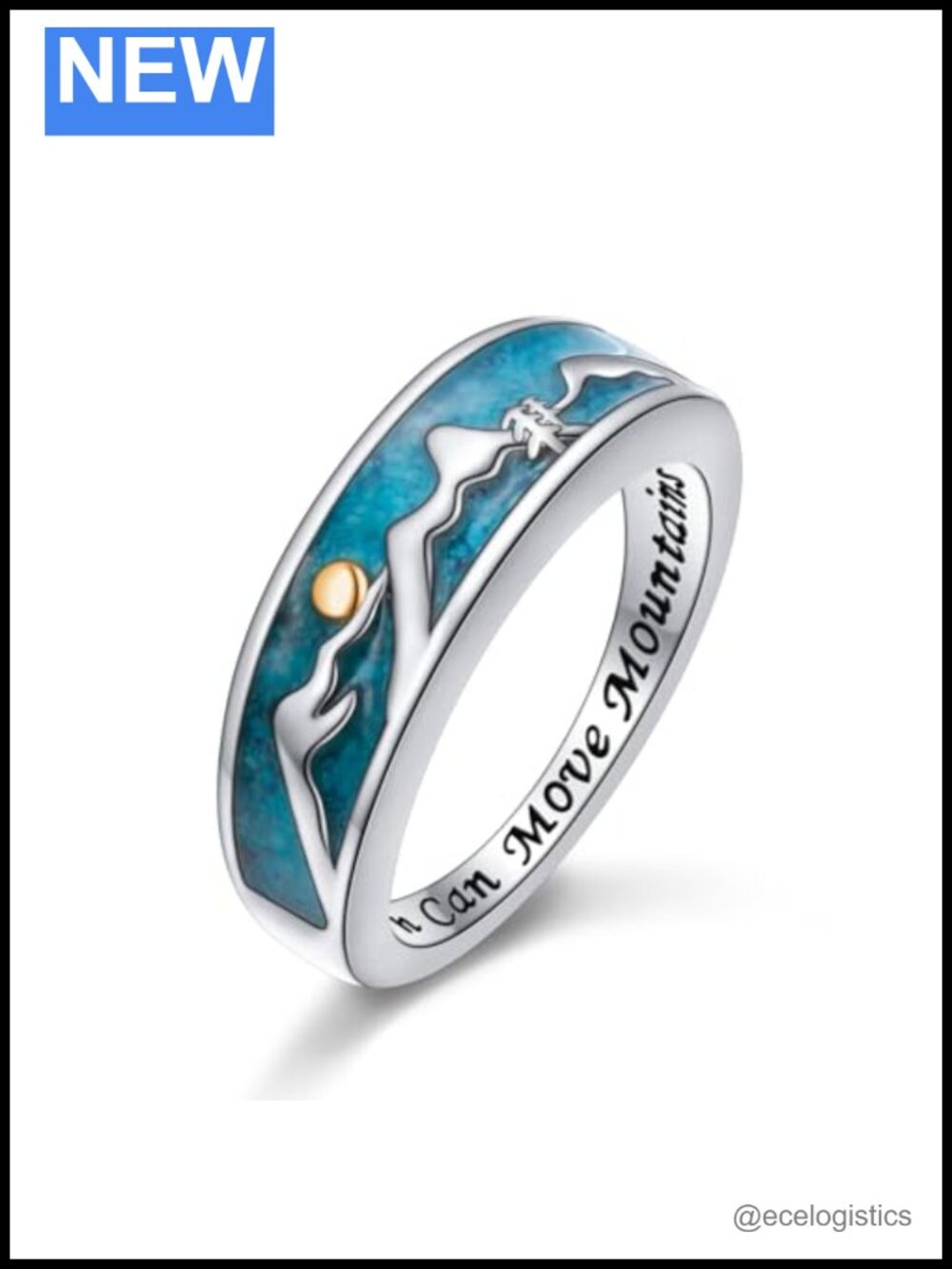 Mountain Ring Sterling Silver Turquoise Nature Jewelry
